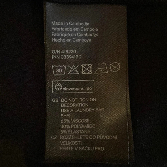 H&M black rhinestone neck detail tunic Mini dress Sz S - Picture 7 of 11